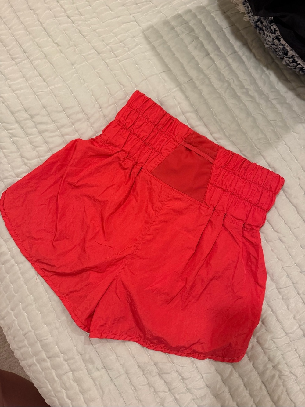 FP Movement by Free People Vibrant Red Smocked Waist Athletic Shorts - Picture 3 of 4